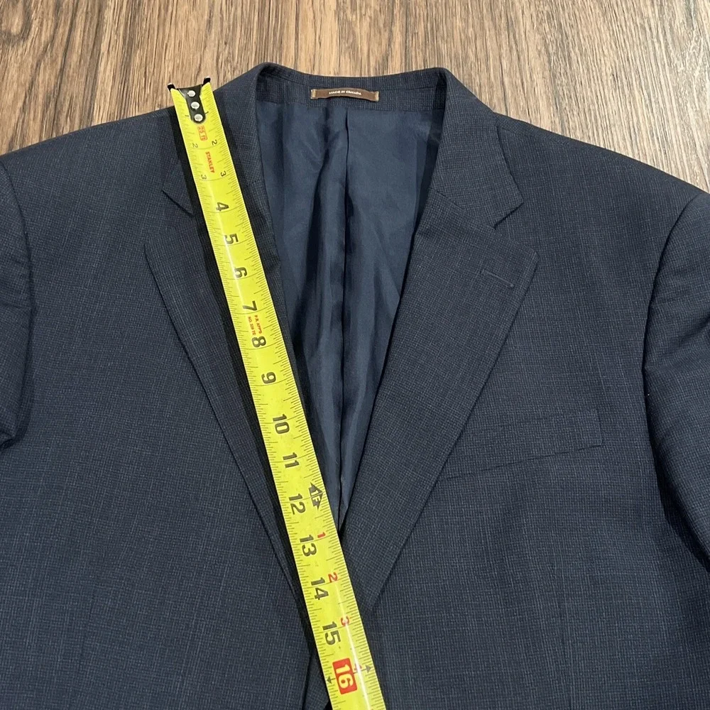 PETER MILLAR  Wool Blazer 44R Check Navy Blue Sports Coat Jacket